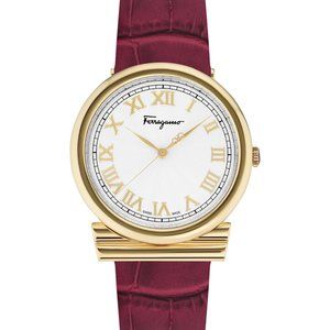 Salvatore Ferragamo 34mm Gold Watch! New